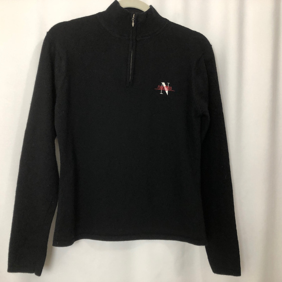 Nautica, merino wool zip T sweater black Medium - Picture 6 of 6